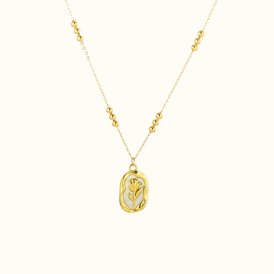 Golden Rose Shell Necklace