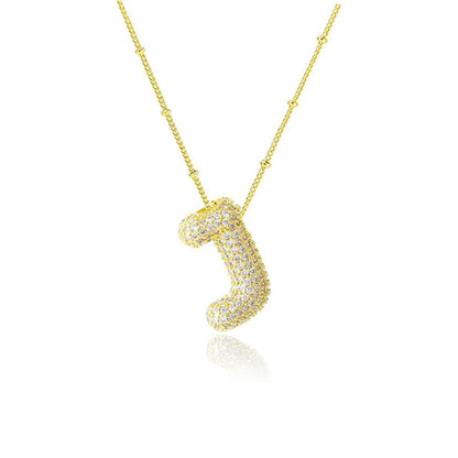 Diamond Bubble Initial Necklace