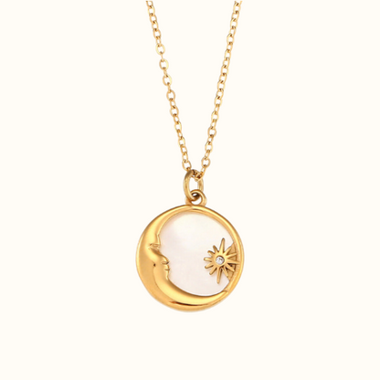 Gold Shell Moon Necklace