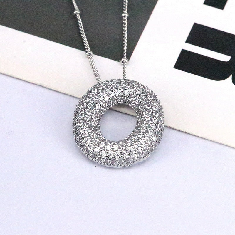 Diamond Bubble Initial Necklace