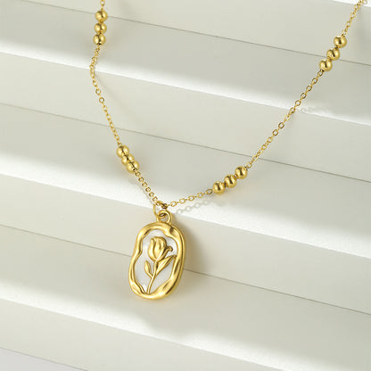 Golden Rose Shell Necklace