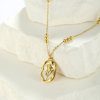 Golden Rose Shell Necklace