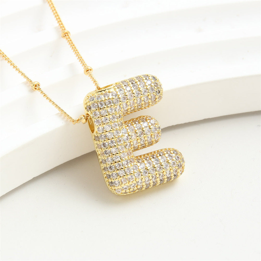 Diamond Bubble Initial Necklace