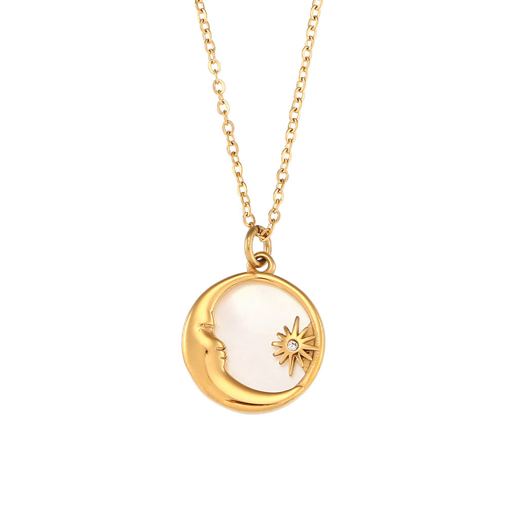 Gold Shell Moon Necklace