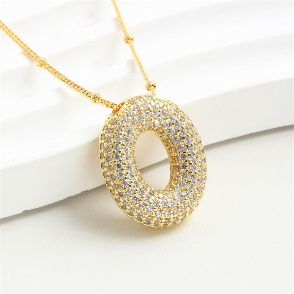 Diamond Bubble Initial Necklace